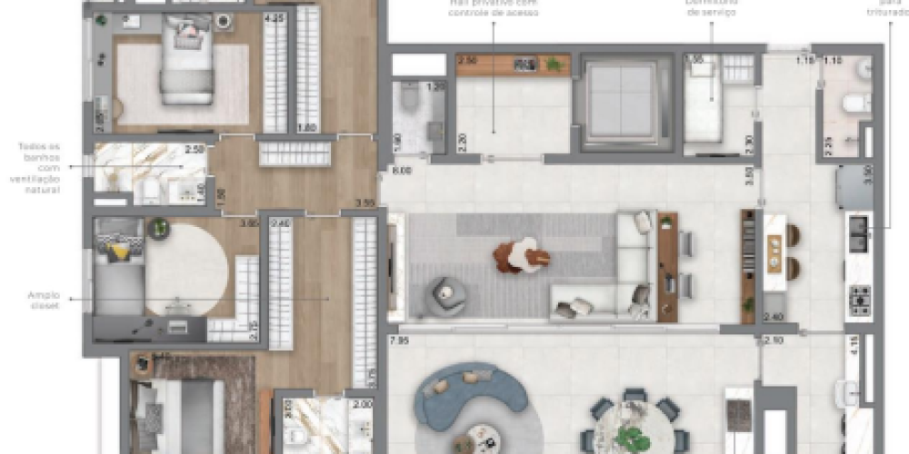 208m² - 4 dorms e 2 suítes
