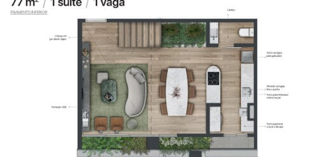 98m² - Opção