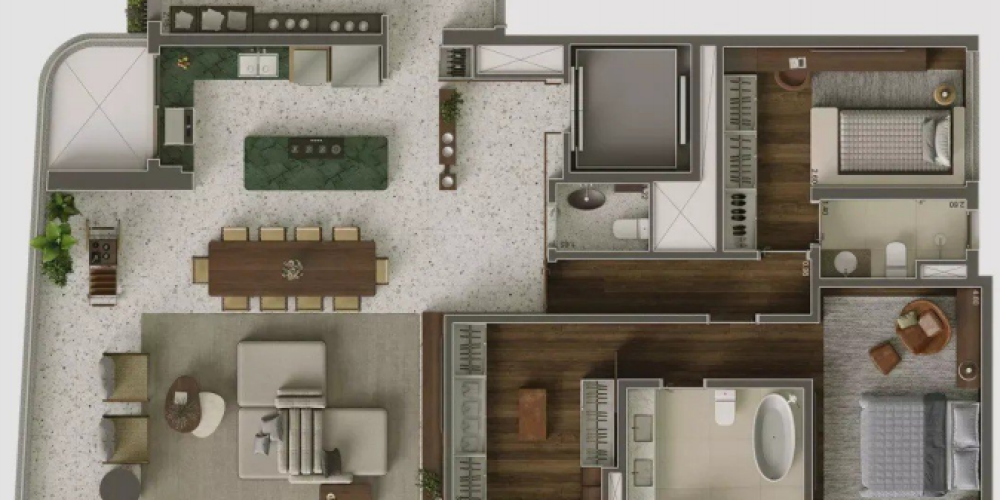 183m² - Opção 2 suítes